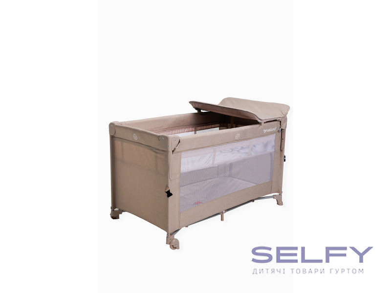 Ліжко-манеж дитяче з другим ярусом та пеленатором VELANO Tino, beige, Фото 3