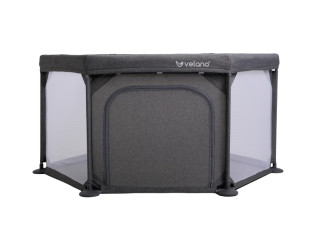 Манеж дитячий шестикутний VELANO Star, grey