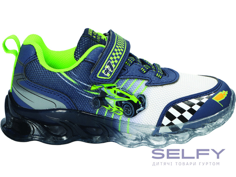 Кроссовки American Club ES 214 LED сине-зеленый 26-30, Фото 1