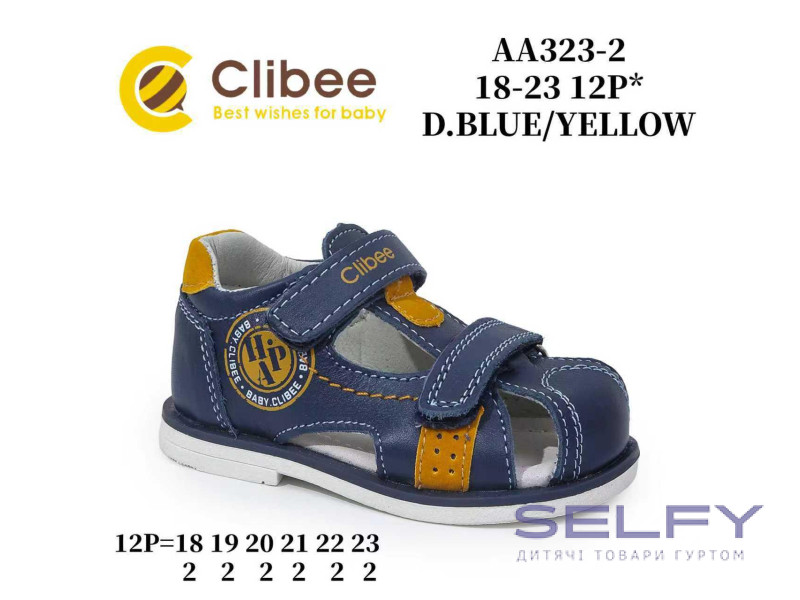 Босоніжки дитячі Clibee AA323-2 blue-yellow 18-23, Фото 1