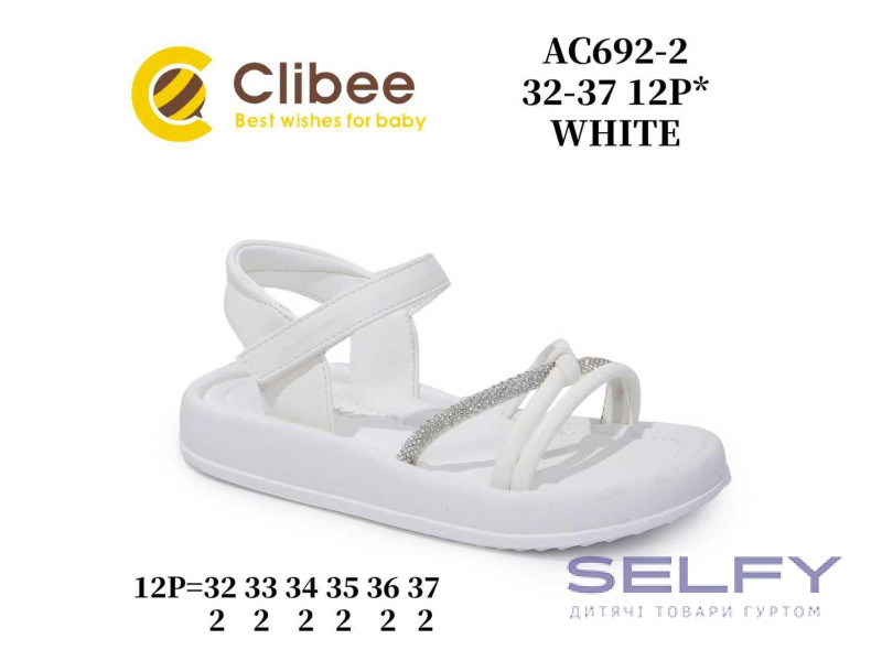 Босоніжки дитячі Clibee AC692-2 white 32-37, Фото 1