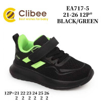 Кросівки дитячі Clibee EA717-5 black-green 21-26
