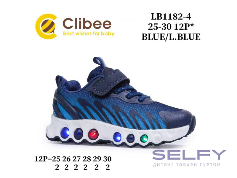 Кросівки дитячі Clibee LB1182-4 blue-l.blue 25-30, Фото 1
