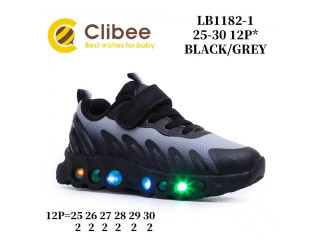Кроссовки детские Clibee LB1182-1 black-gray 25-30