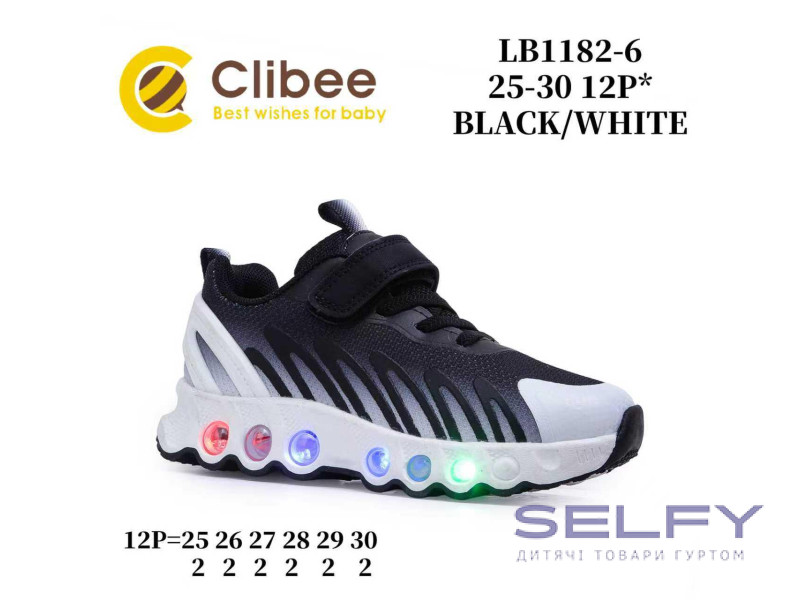 Кросівки дитячі Clibee LB1182-6 black-white 25-30, Фото 1