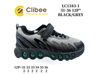 Кроссовки детские Clibee LC1183-1 black-gray 31-36