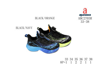 Кросівки дитячі Apawwa ABC2703R black-navy 33-38