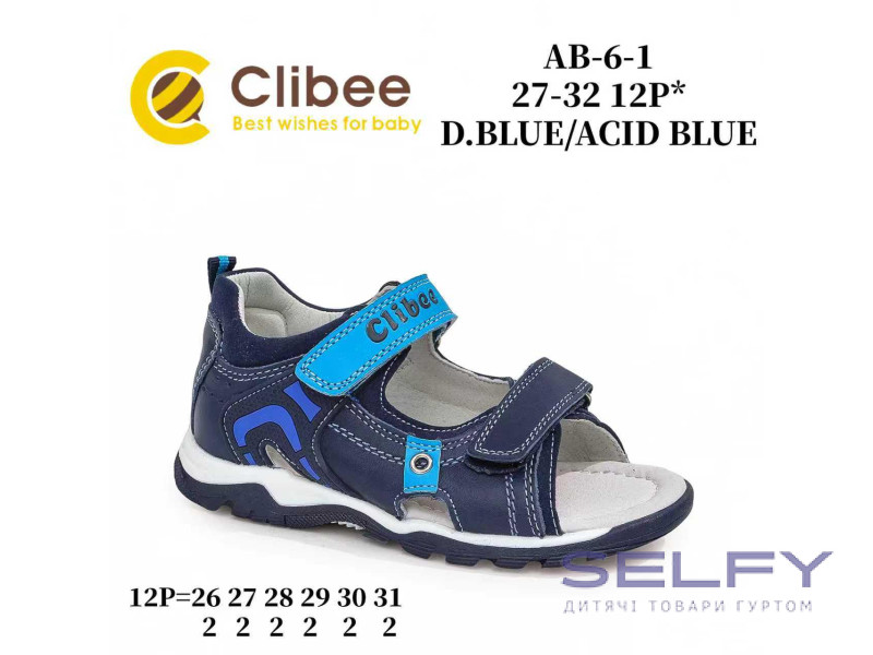 Босоножки детские Clibee AB-6-1 d.blue-a.blue 27-32, Фото 1