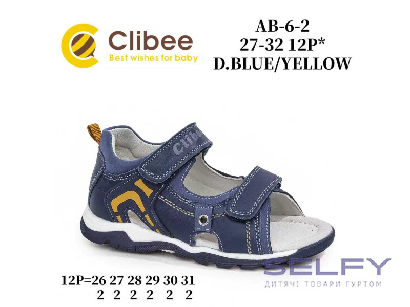 Босоножки детские Clibee AB-6-2 d.blue-yellow 27-32, Фото 1