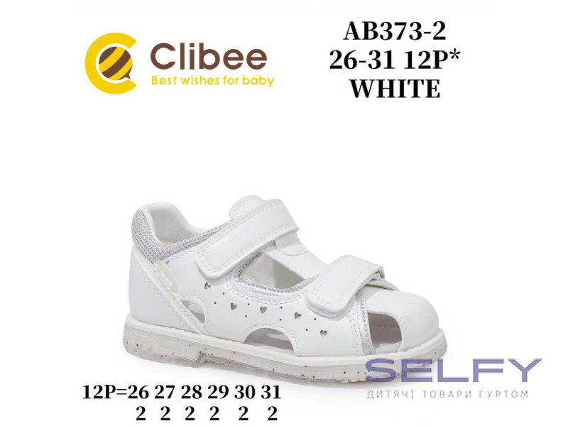 Босоніжки дитячі Clibee AB373-2 white 26-31, Фото 1