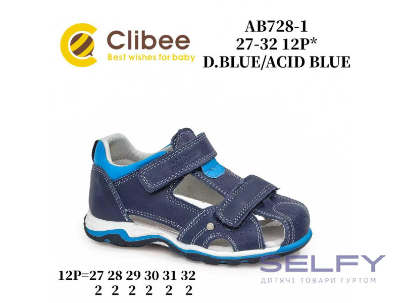 Босоніжки дитячі Clibee AB728-1 d.blue-a.blue 27-32, Фото 1