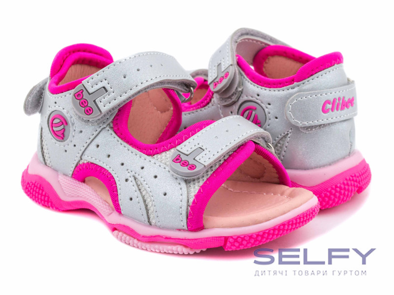 Босоніжки дитячі Clibee A-8-2 silver-peach 25-30 по- розмірно, Фото 1