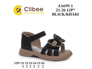Босоножки детские Clibee AA699-1 black-khaki 21-26