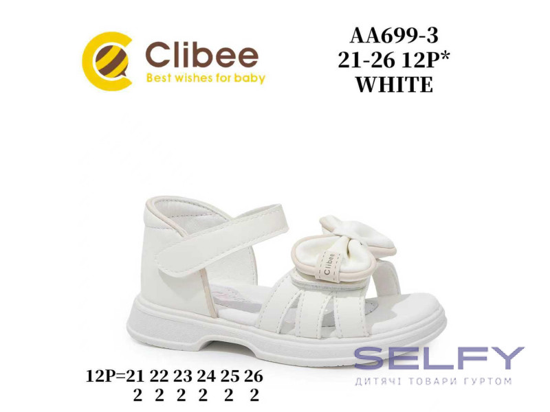 Босоніжки дитячі Clibee AA699-3 white 21-26, Фото 1