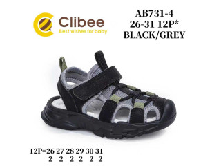 Босоніжки дитячі Clibee AB731-4 black-grey 26-31