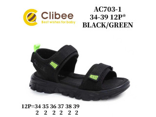 Босоножки детские Clibee AC703-1 black-green 34-39