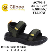 Босоніжки дитячі Clibee AC703-3 a.green-yellow 34-39