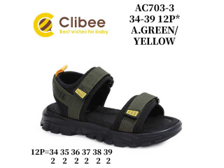 Босоніжки дитячі Clibee AC703-3 a.green-yellow 34-39