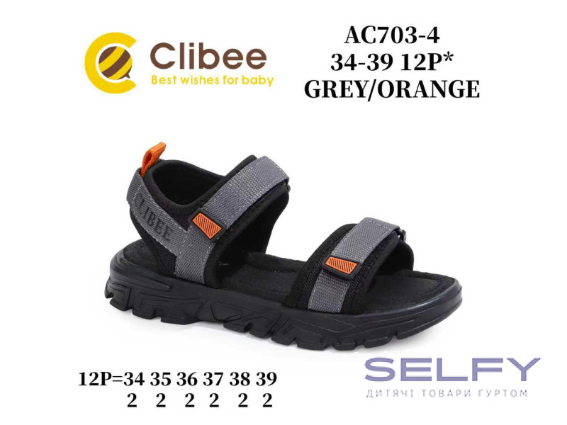 Босоніжки дитячі Clibee AC703-1 black-green 34-39, Фото 1