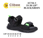 Босоніжки дитячі Clibee AC726-1 black-green 33-38