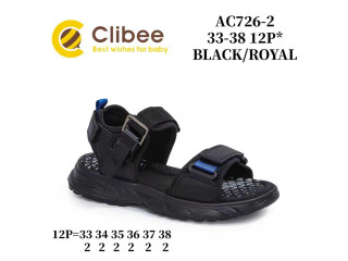 Босоніжки дитячі Clibee AC726-2 black-royal 33-38
