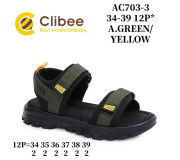 Босоножки детские Clibee AC726-1 black-green 33-38