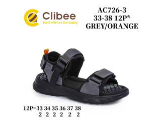 Босоніжки дитячі Clibee AC726-3 grey-orange 33-38