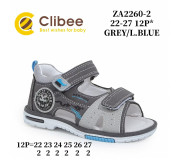 Босоніжки дитячі ClibeeZA2260-2 grey- l.blue 22-27