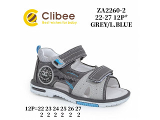 Босоніжки дитячі ClibeeZA2260-2 grey- l.blue 22-27