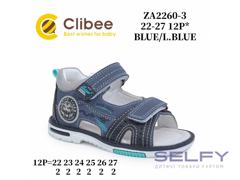 Босоніжки дитячі Clibee ZA2260-3 blue- l.blue 22-27, Фото 1