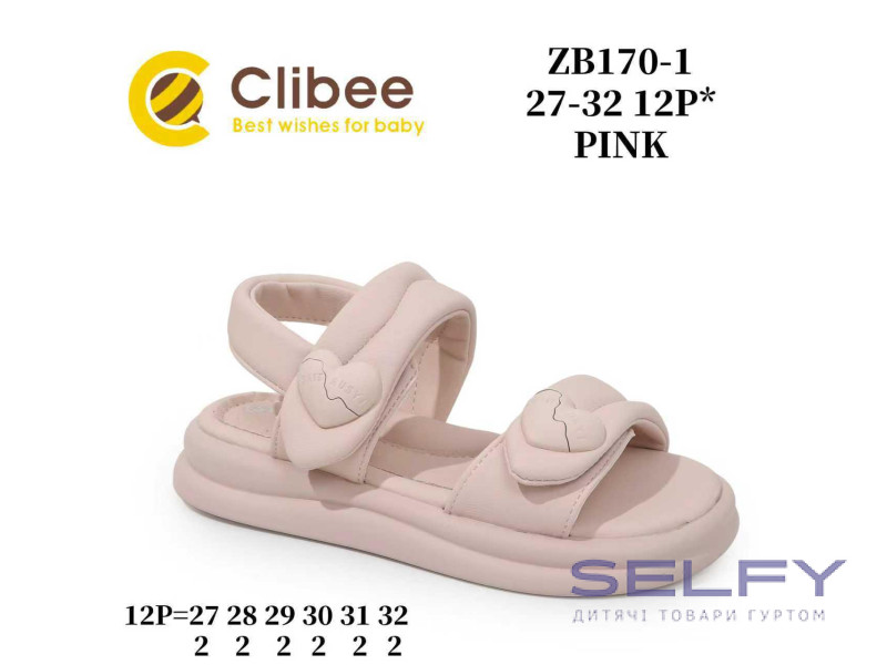 Босоніжки дитячі Clibee ZB170-1 pink 27-32, Фото 1