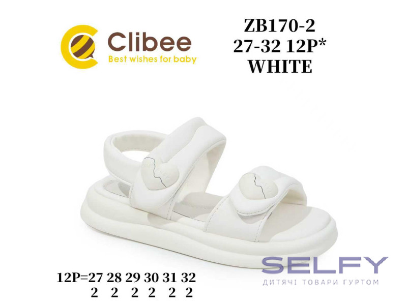 Босоніжки дитячі ClibeeZB170-2 white 27-32, Фото 1