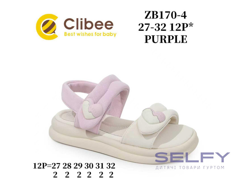 Босоніжки дитячі Clibee ZB170-4 purple 27-32, Фото 1
