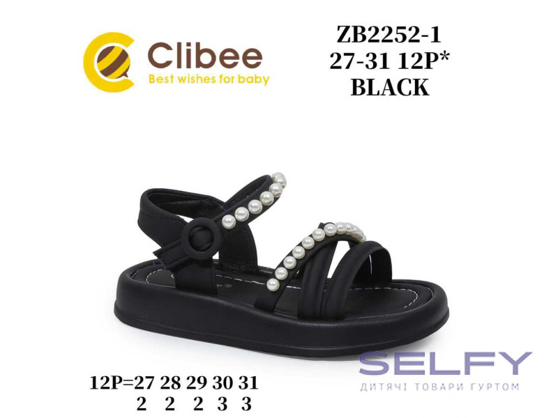 Босоніжки дитячі Clibee ZB2252-1 black 27-31, Фото 1