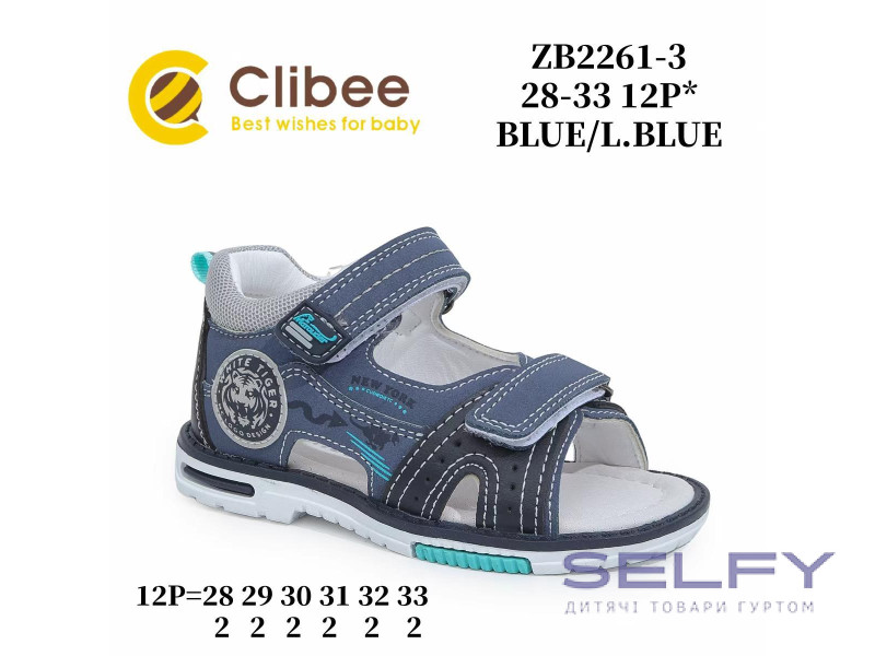 Босоніжки дитячі Clibee ZB2261-3 blue-l.blue 28-33, Фото 1