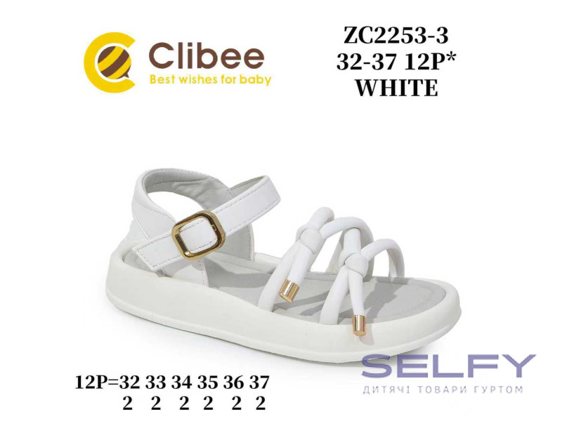 Босоножки детские Clibee ZC2253-3 white 32-37, Фото 1