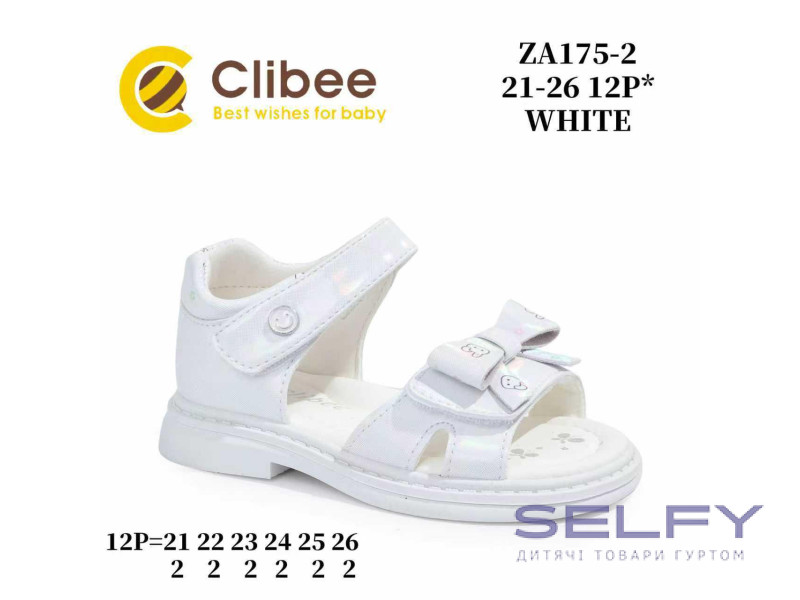 Босоніжки дитячі Clibee ZA175-2 white 21-26, Фото 1