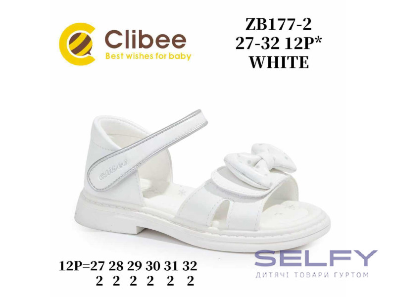 Босоніжки дитячі Clibee ZB177-2 white 27-32, Фото 1