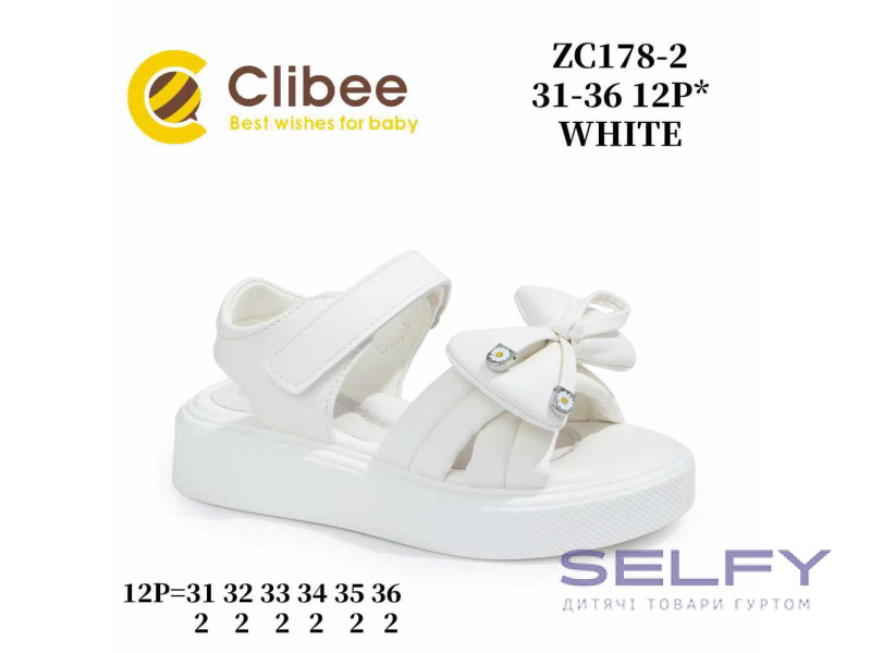 Босоножки детские Clibee ZC178-2 white 31-36, Фото 1