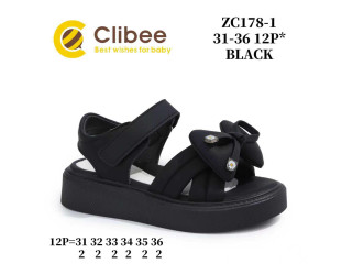 Босоніжки дитячі Clibee ZC178-1 black 31-36