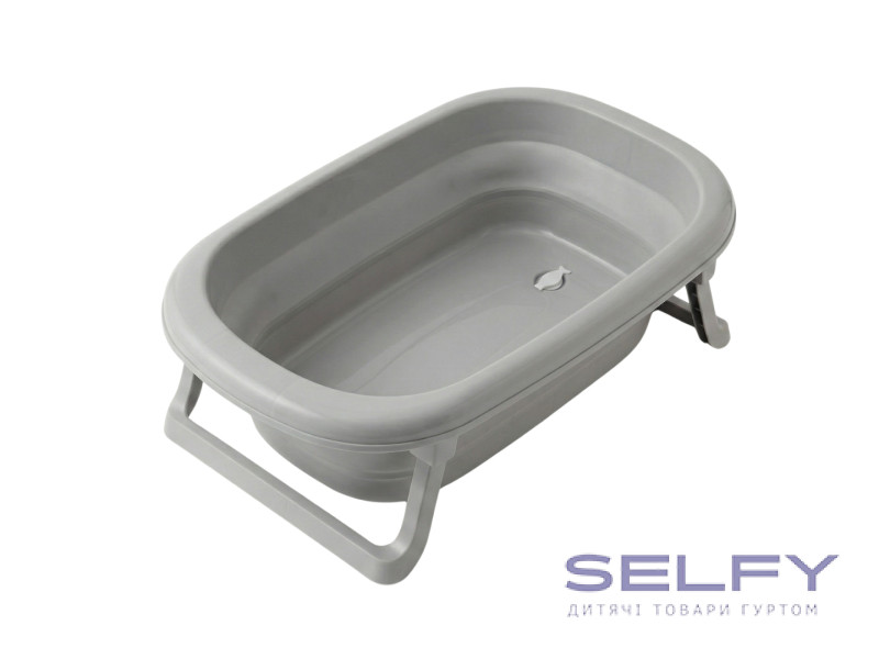 Ванна дитяча складна Foldable Bathtub з термометром, dove gray, Фото 1