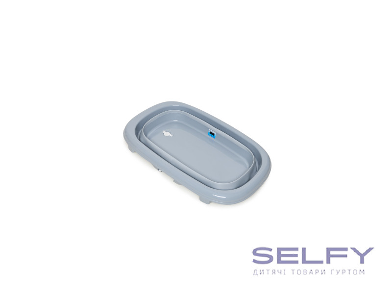 Ванна дитяча складна Foldable Bathtub з термометром, dove gray, Фото 3