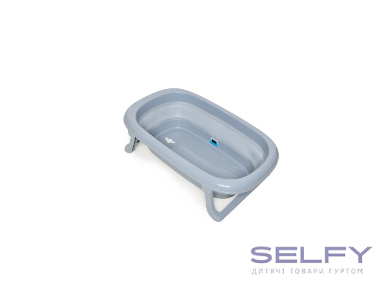 Ванна дитяча складна Foldable Bathtub з термометром, dove gray, Фото 4