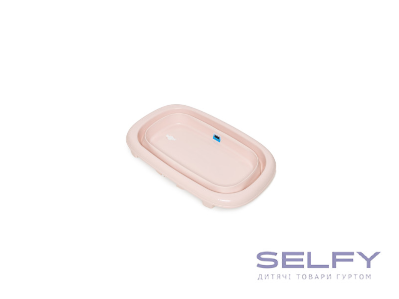 Ванна детская складная Foldable Bathtub с термометром, rosewater, Фото 3