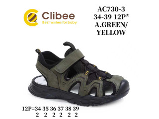 Босоніжки дитячі Clibee AC730-3 a.green-yellow 34-39
