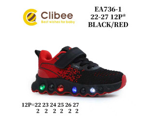 Кроссовки детские Clibee EA736-1 black-red 22-27