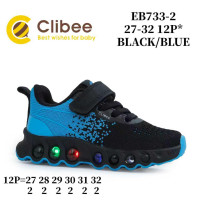 Кроссовки детские Clibee EB733-2 black-blue 27-32