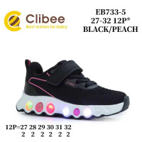 Кроссовки детские Clibee EB733-5 black-peach 27-32