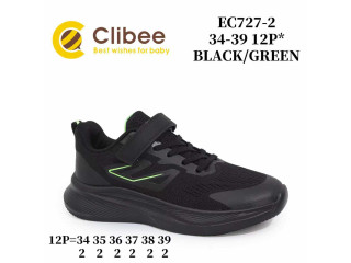 Кроссовки детские Clibee EC727-2 black-green 34-39