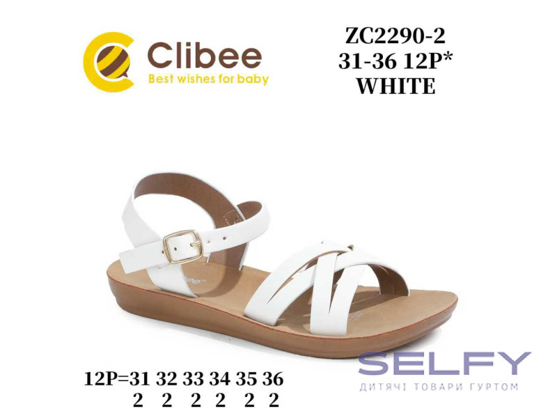 Босоножки детские Clibee ZC2290-2 white 31-36, Фото 1